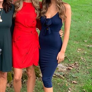 ASOS navy midi dress